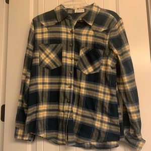 Maurices Plaid Yellow and Blue Button Up OFFERS!